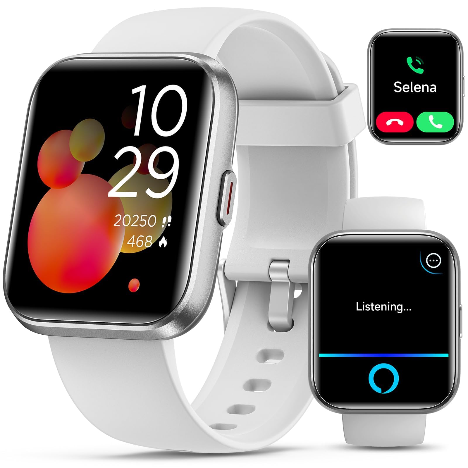 Smartwatch for Women, Compatible with Android & iPhone, 1.8'' Fitness Tracker Watch with Alexa, Call & Notification Alerts, Heart Rate & Sleep Monitor