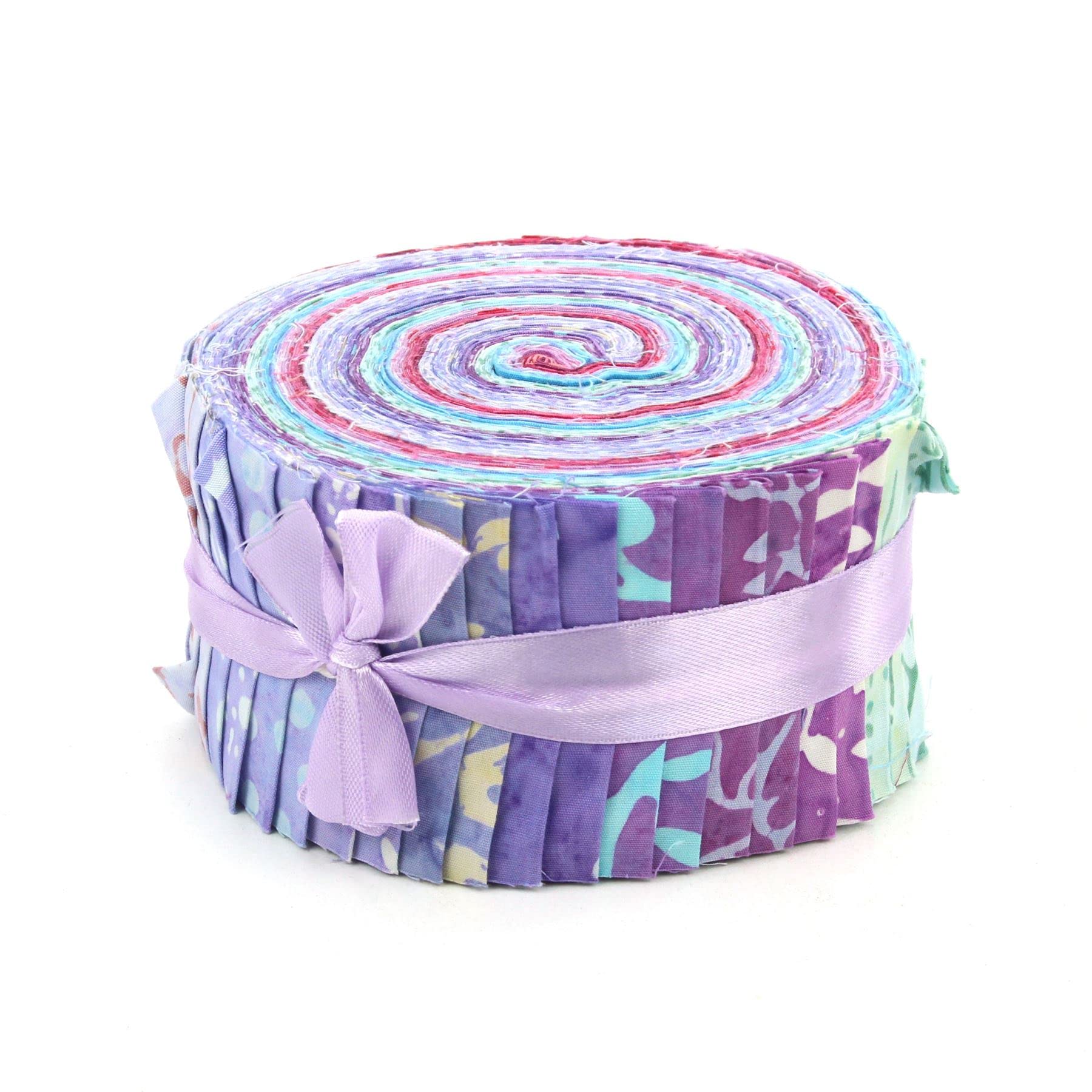 LOUDelephant Cotton Batik Pre Cut Fabric Bundles - Jelly Roll - Orchid, 40 Strip Jelly Roll - Image 2