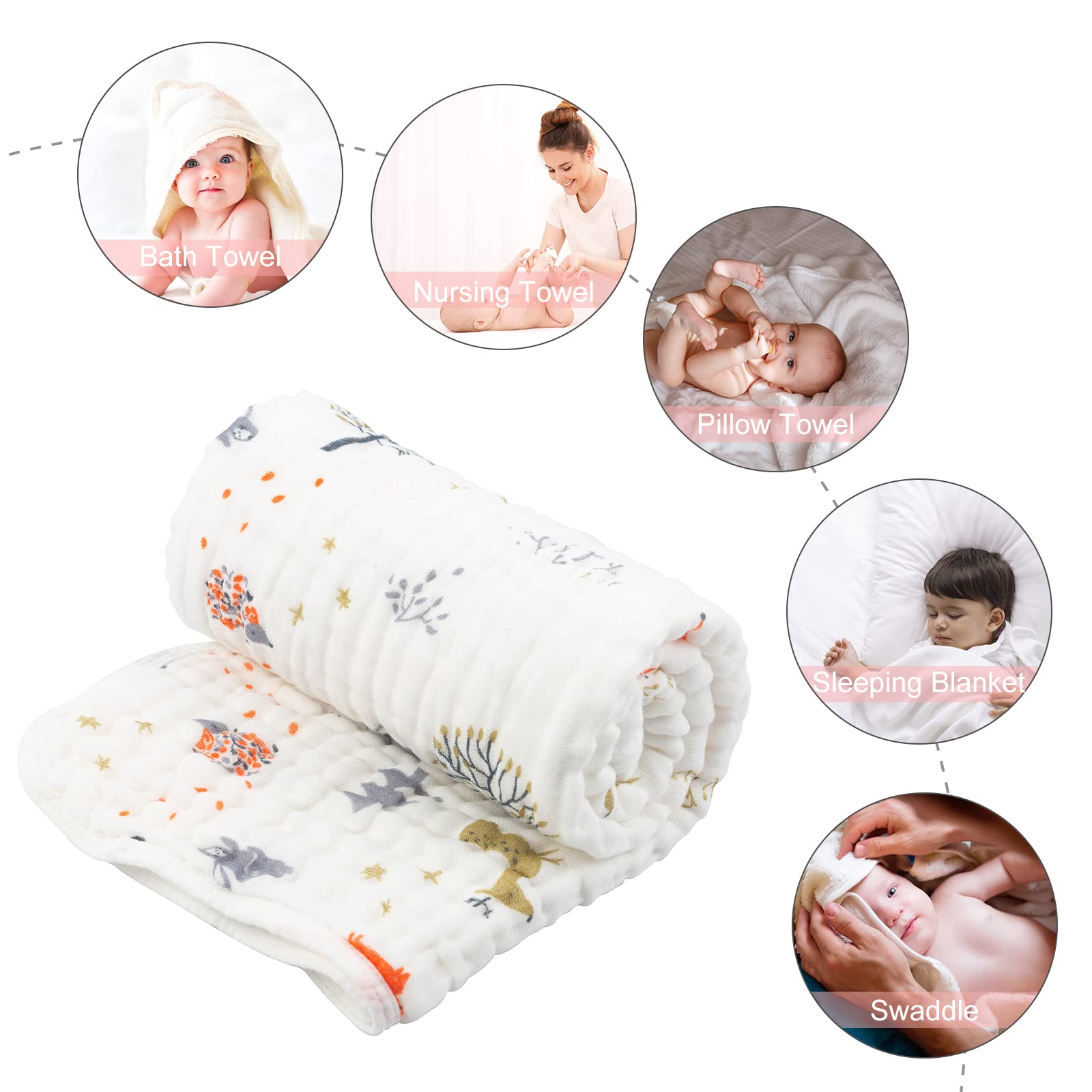 Babygoal Paquete de 2 toallas de baño para bebé, 100% algodón de muselina con capucha para recién nacidos, bebés, absorbentes e hipoalergénicos, regalo para niños y niñas, 35 x 35 pulgadas T0607