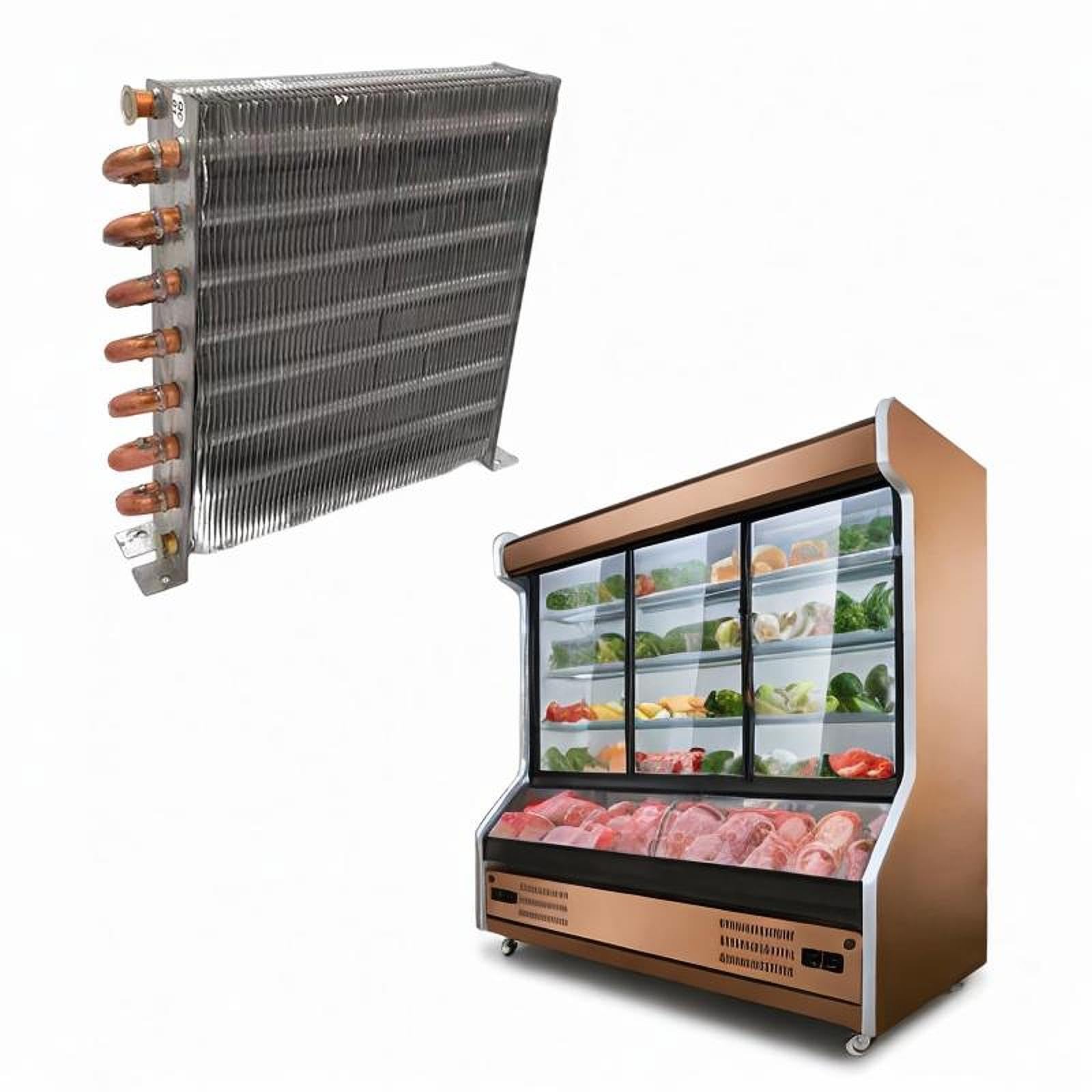 MagiDeal Échangeur de Chaleur à condensateur pour réfrigérateur sans Coque, Facile à Installer, Tube en cuivre à ailettes en Aluminium, radiateur de, 195x210mm