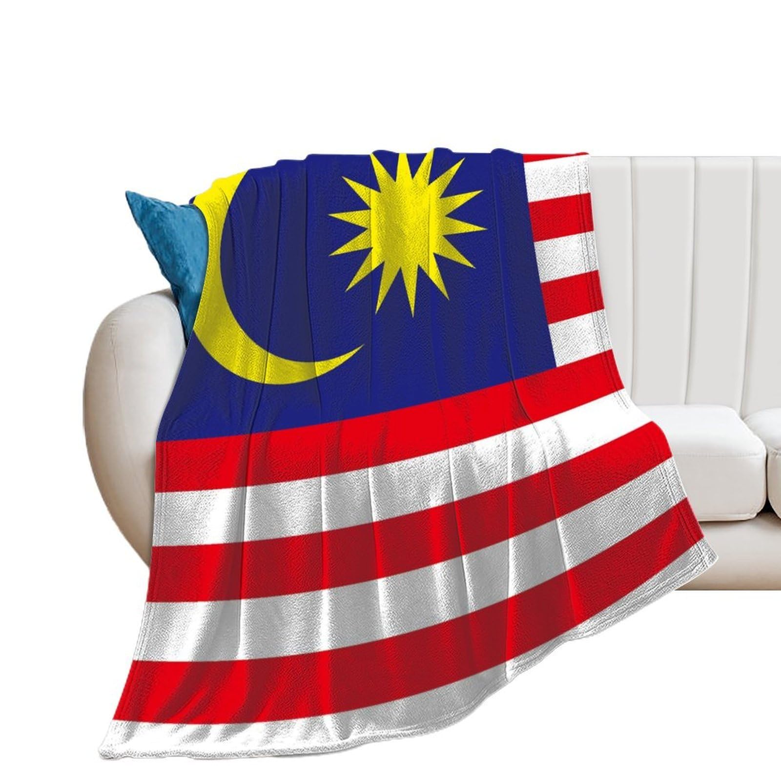 OUTBDNVFSA Malaysia Flag Throw Blanket Lightweight Summer Blankets for Bed Sofa Camping Travel