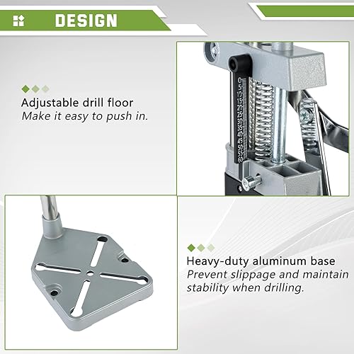 Miniatura 4 de ATPEAM Adaptador de prensa de taladro para taladro manual - Soporte portátil universal de sobremesa con mandril ajustable y base de aluminio