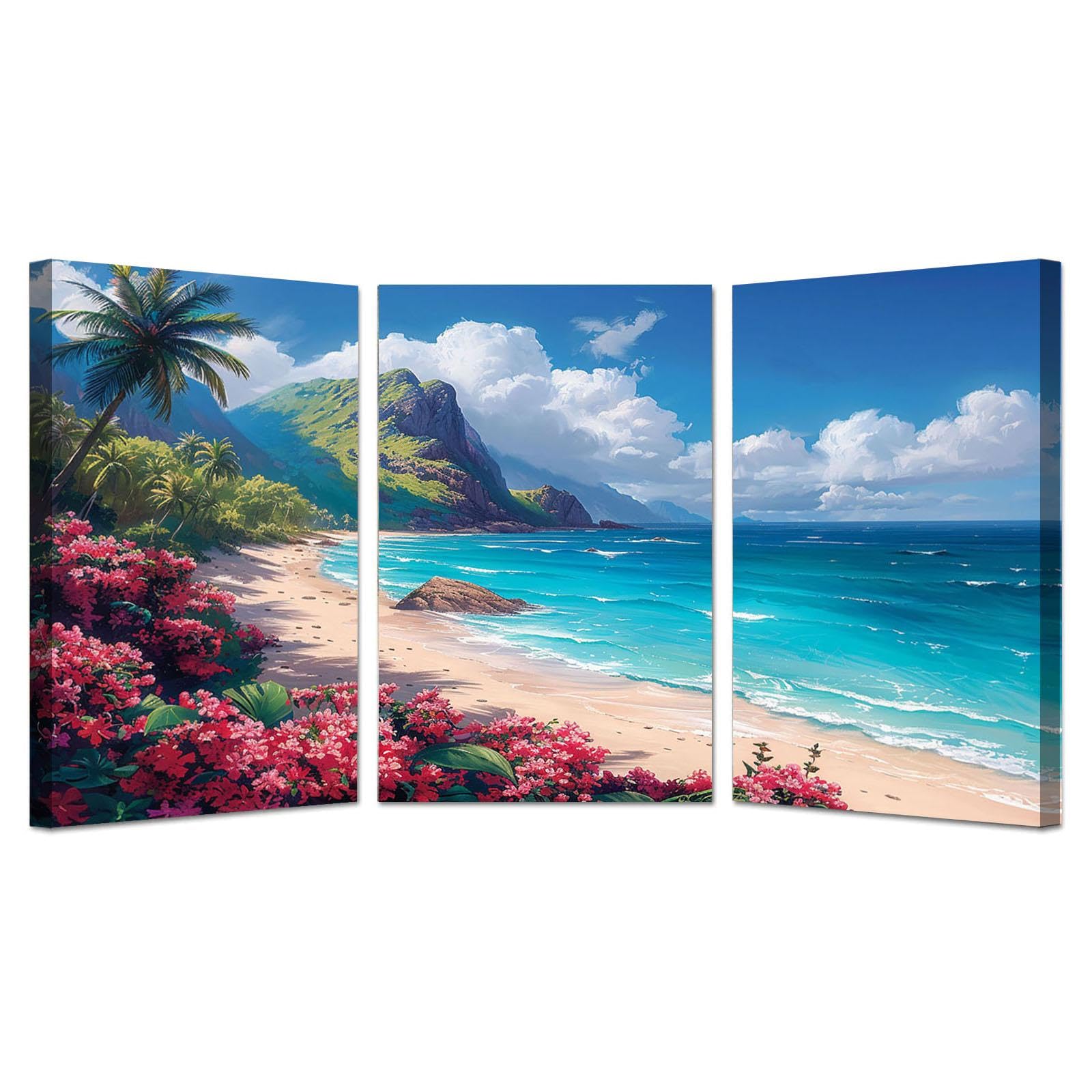 Amazon.co.jp: SHYAMIC 3枚セット 海絵 アート海 自然風景, ビーチ