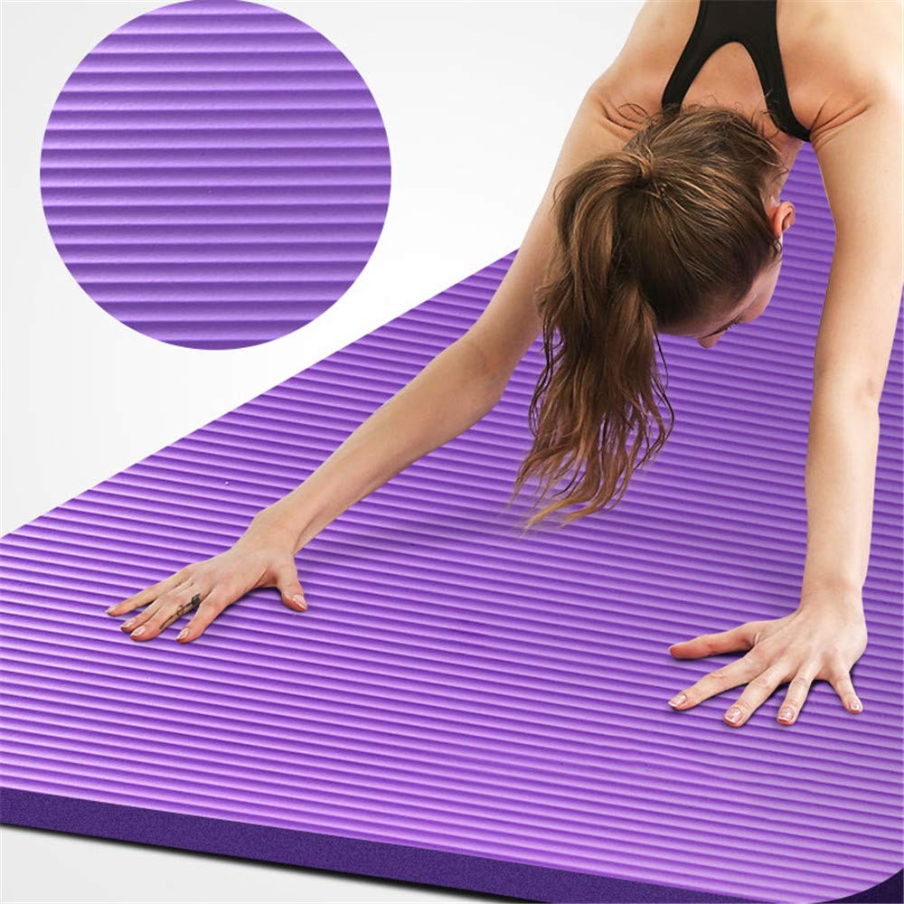 Tappetino Yoga Addensato 10mm, Tappetino Pilates Fitness Fitness, Tappetino Yoga Antiscivolo in Gomma Resistente all'Usura, con Borsa a Rete, per Palestra di casa Yoga Pilates Sports