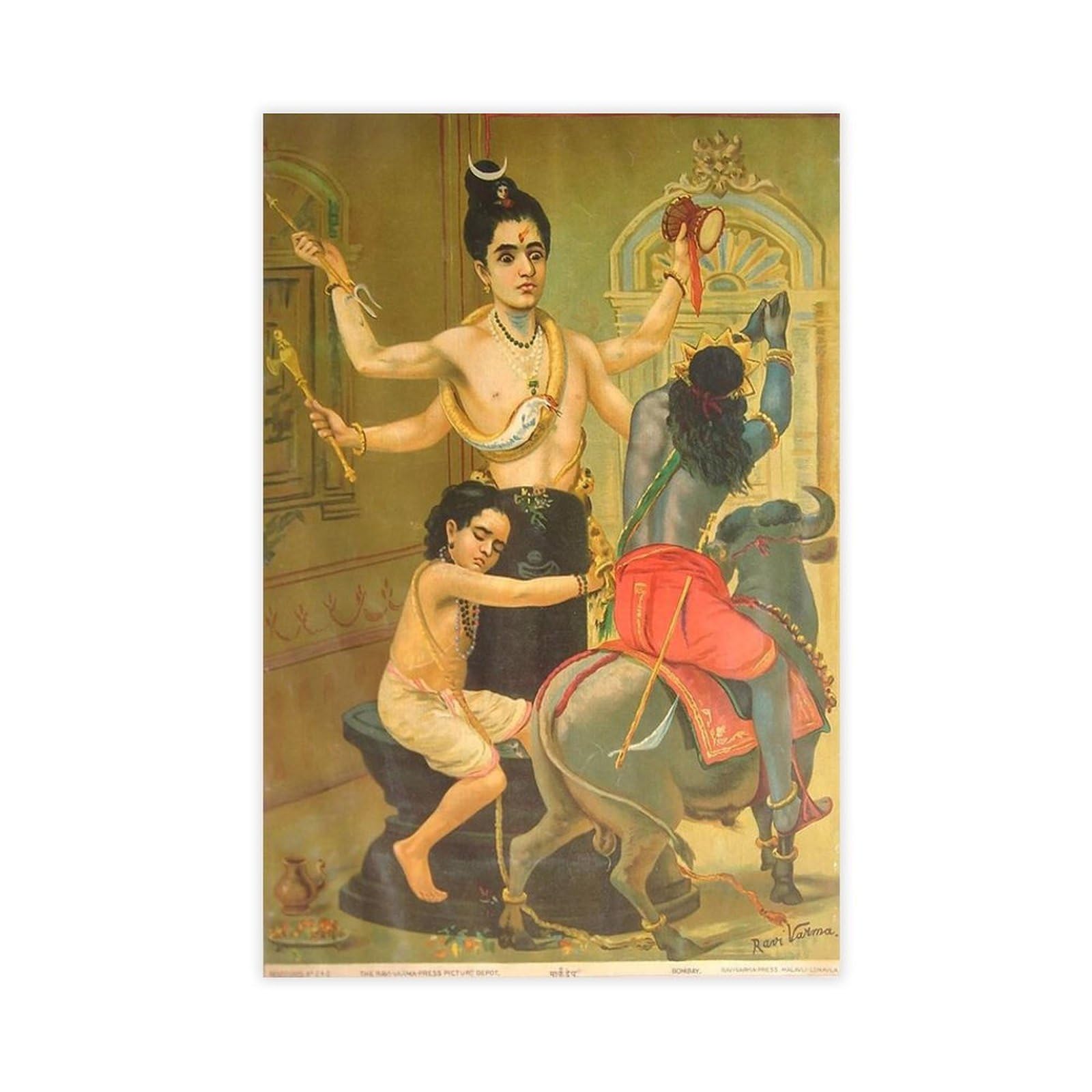 WCYB Raja Ravi Varma - Markandeya Posters Prints Canvas Deco Paintings Wall Art Unframe 20" L X 30" W