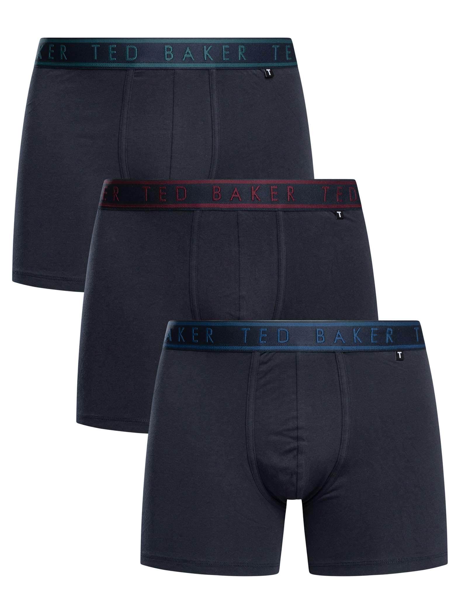 TED BAKER 3-Pack Cotton Fashion Boxer Brief,Navy With Reflecting Pool/Fig/Estate Blue,M