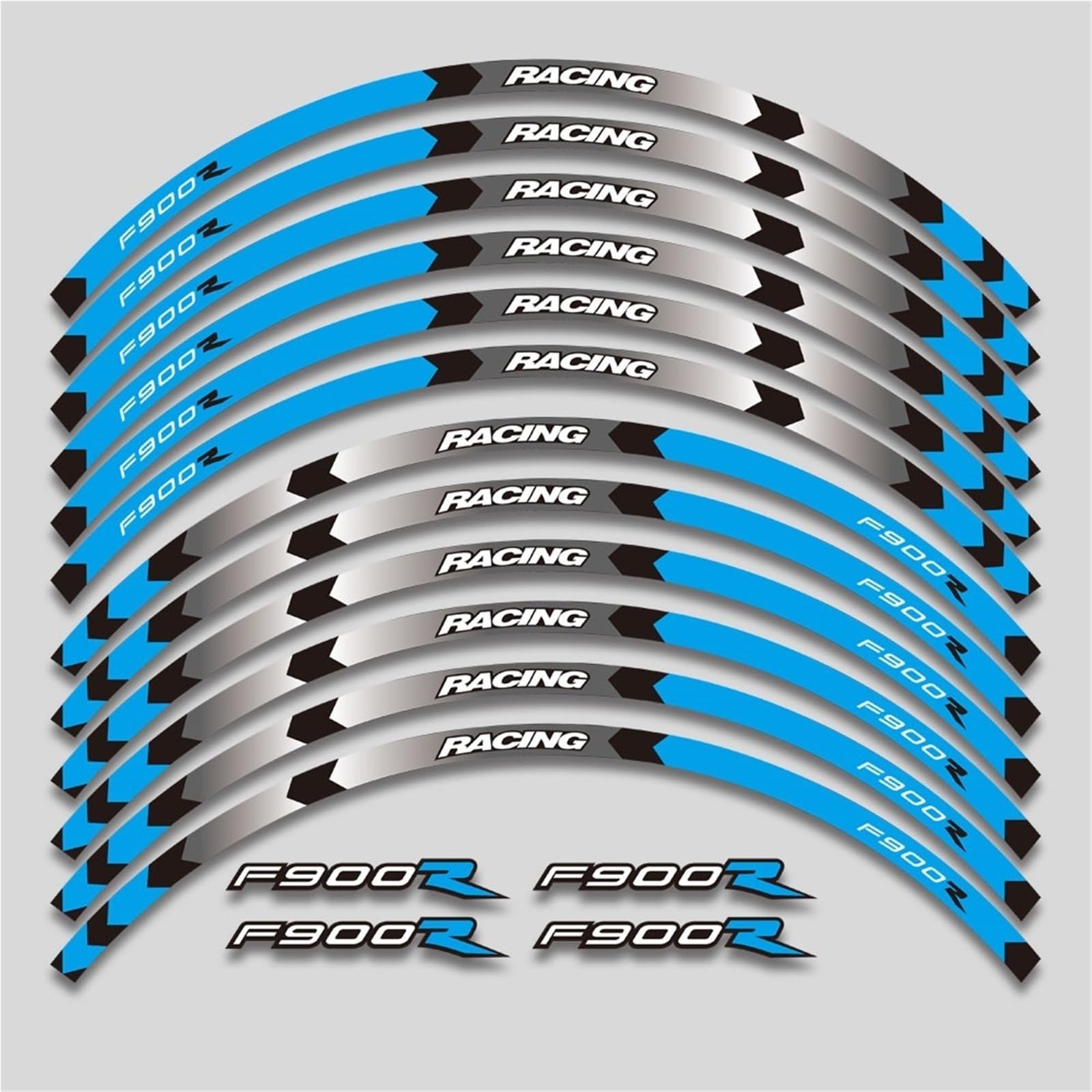 Motorcycle Front and Rear Tire Waterproof Sticker for BMW F900R F900 R F900r Reflective Stripe Rim Set Decal Decorative(Color2)