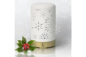 Syntus Essential Oil Diffuser - White Ceramic Mister with Relaxing Night Lights and Automatic Shut-Off