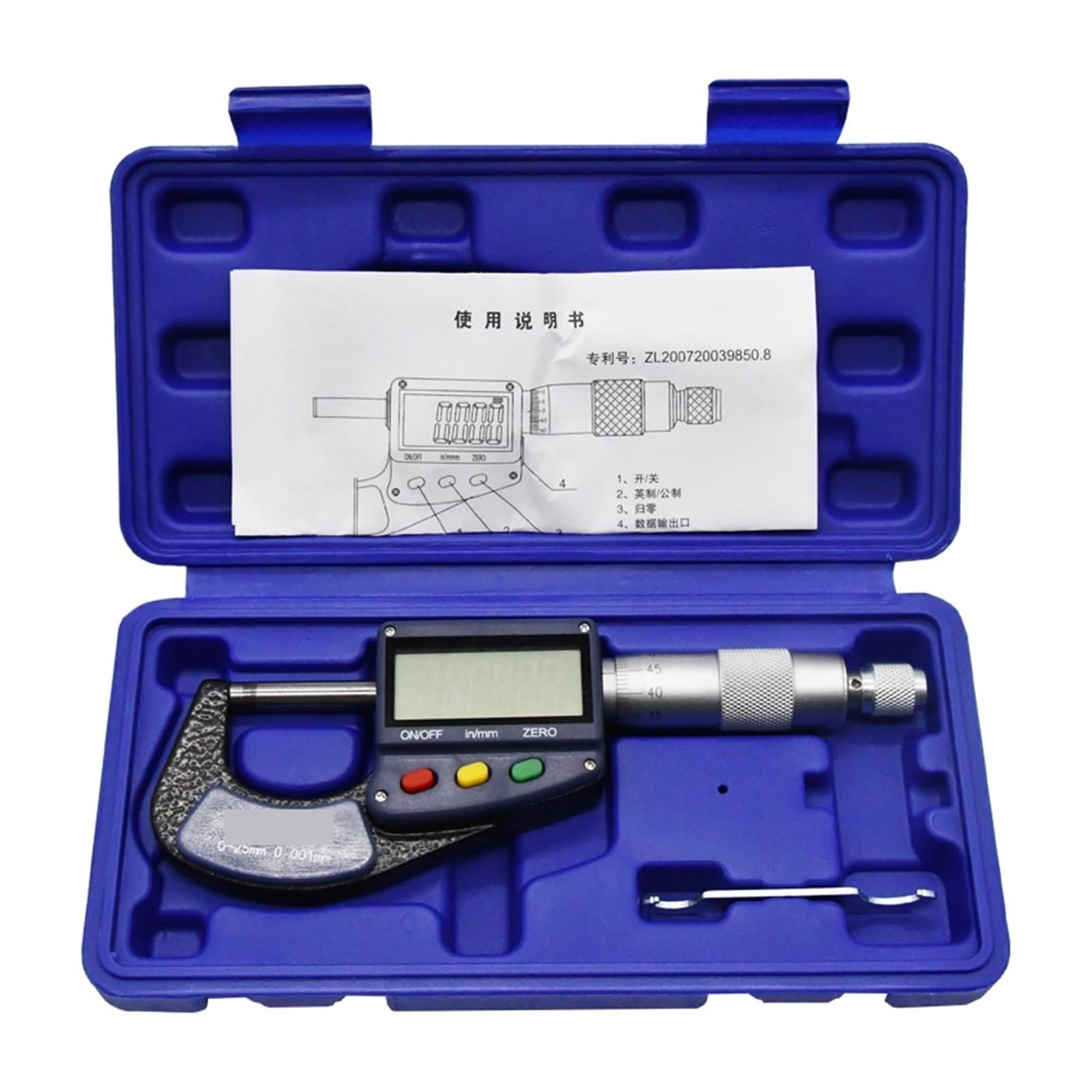 Calibrador digital, Micrómetro exterior de 0.001mm, 0-25mm, 25-50mm, micrómetro Digital de acero inoxidable, calibrador micrométrico electrónico para bricolaje/hogar(25-50mm)
