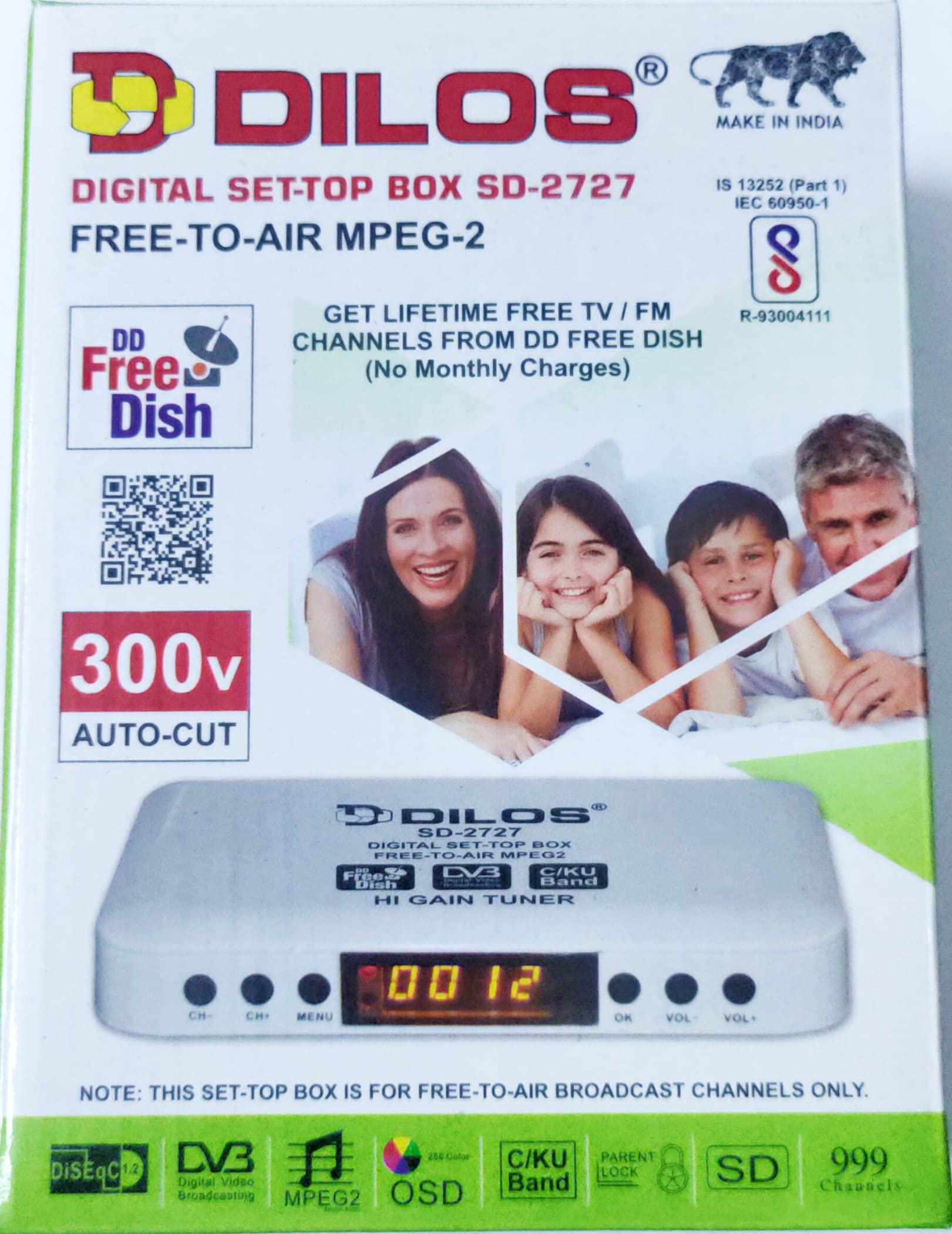 EboxiPresents Dilos MPEG-2 SD-2727 DVB-S Digital FTA Set-Top Box