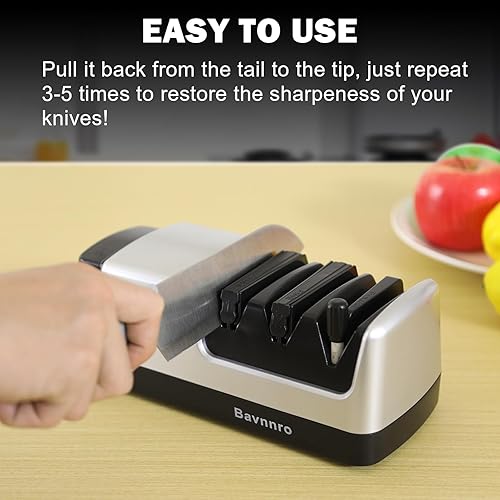 Miniatura 8 de Afilador de cuchillos eléctrico profesional para cuchillos rectos o dentadosde cerámica, tijeras, sistema de afilado de cuchillos de cocina