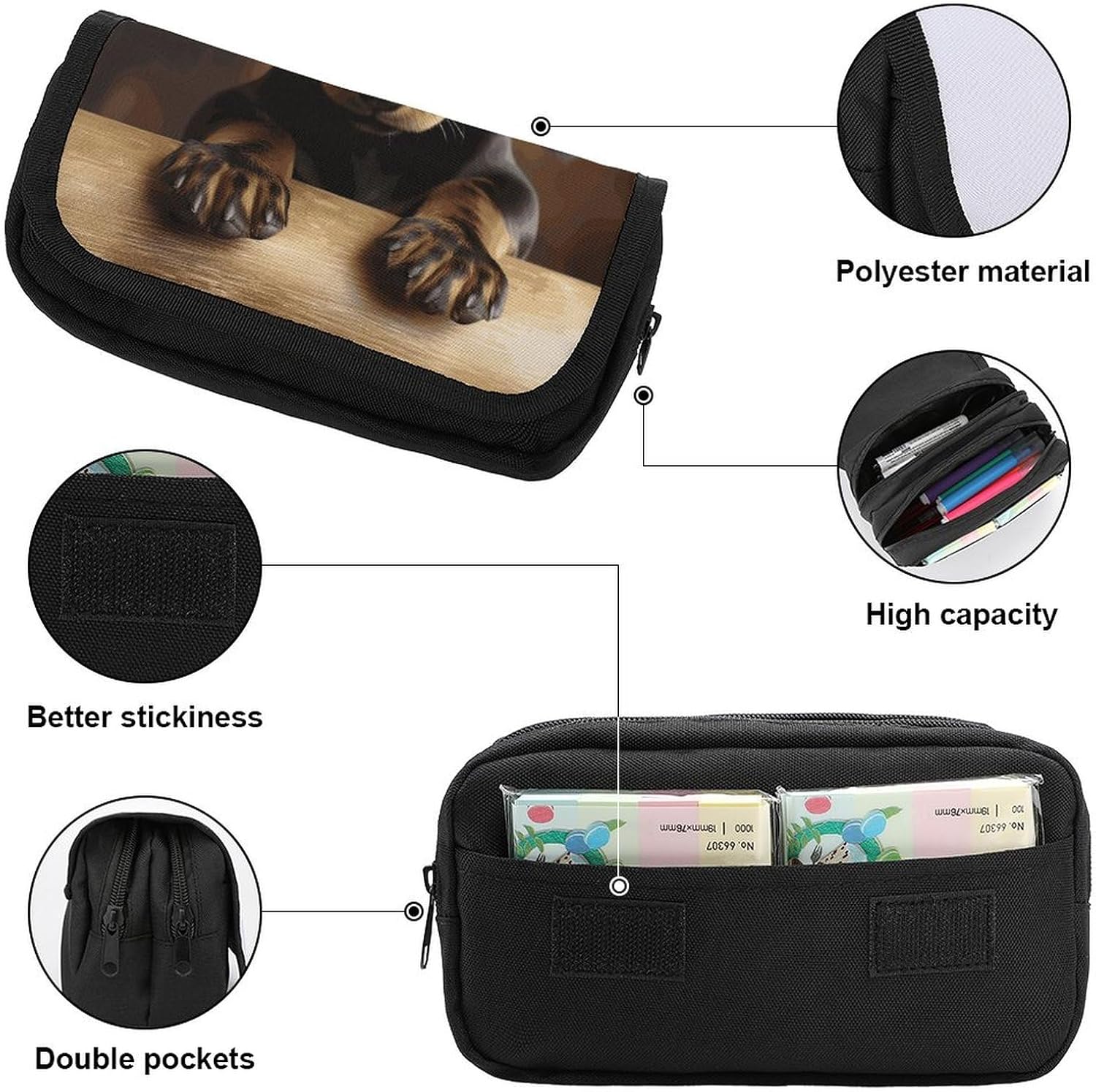 Pencil Pouch Dog Dachshund Pencil Case for Men Women Cosmetic Bag Aesthetic Pen Bag for Office Multifunctional Bags Marker Pen Case