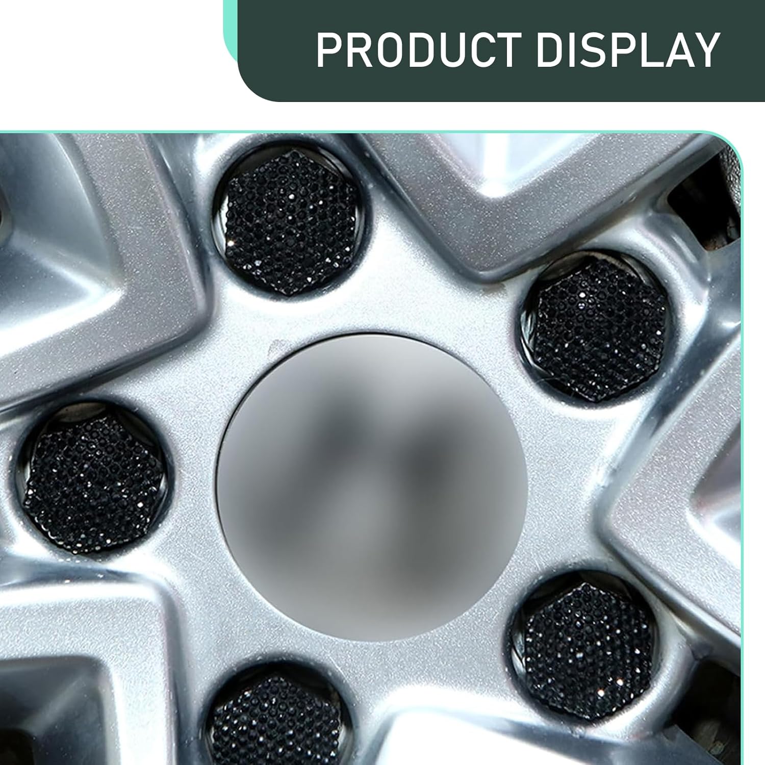 20 PCS Bling Crystal Wheel Lug Nut Cover, 17mm Hexagonal Nut Covers with Removal Tool, Diamond-Studded Wheel Hub Bolt Caps, Universal Exterior Accessories for Most Cars (Black)