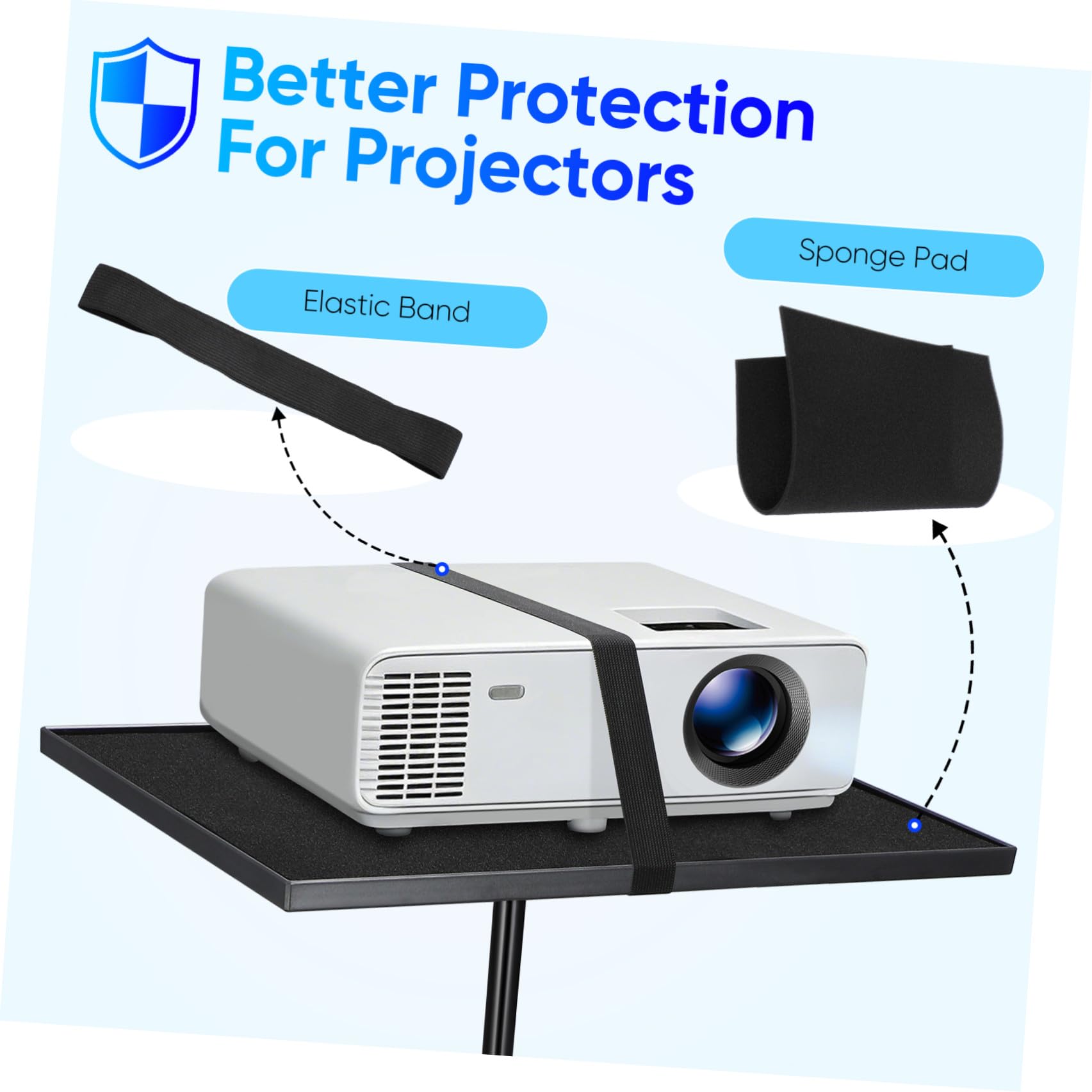 Bandeja de Soporte para Proyector Ajustable de Metal y Plástico