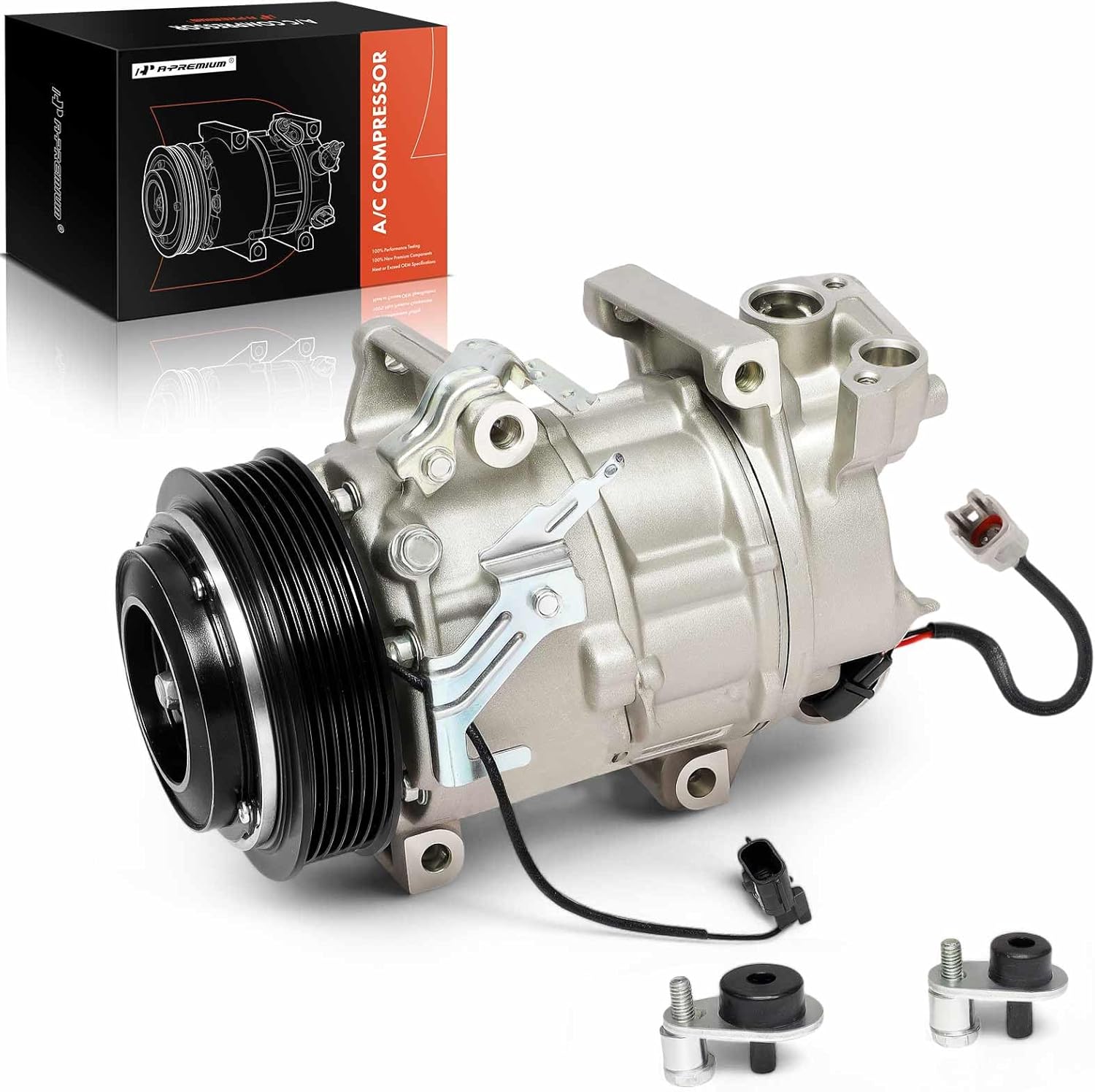 A-Premium Air Conditioner AC Compressor with Clutch Compatible with Nissan 2013-2018 Altima, 2014-2020 Rogue, 2.5L