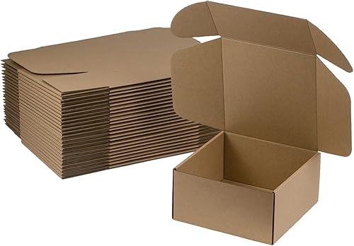 Miniatura 1 de Paquete de 25 cajas de envío de 8 x 8 x 4 pulgadas, cajas de cartón corrugado marrón para pequeñas empresas