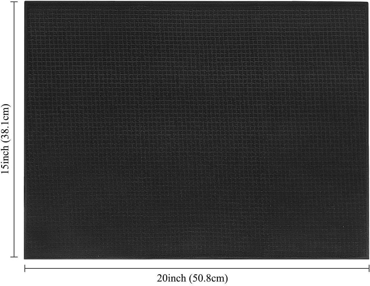 2-Packs Microfiber Dish Drying Mat for Kitchen Counter-top, Dry Pad for Dishes, Flatware, Dinnerware, Glassware, Drinkware, Serveware, Plate,Tabletop Accessories, Machine Wash (Black, 20" x 15")