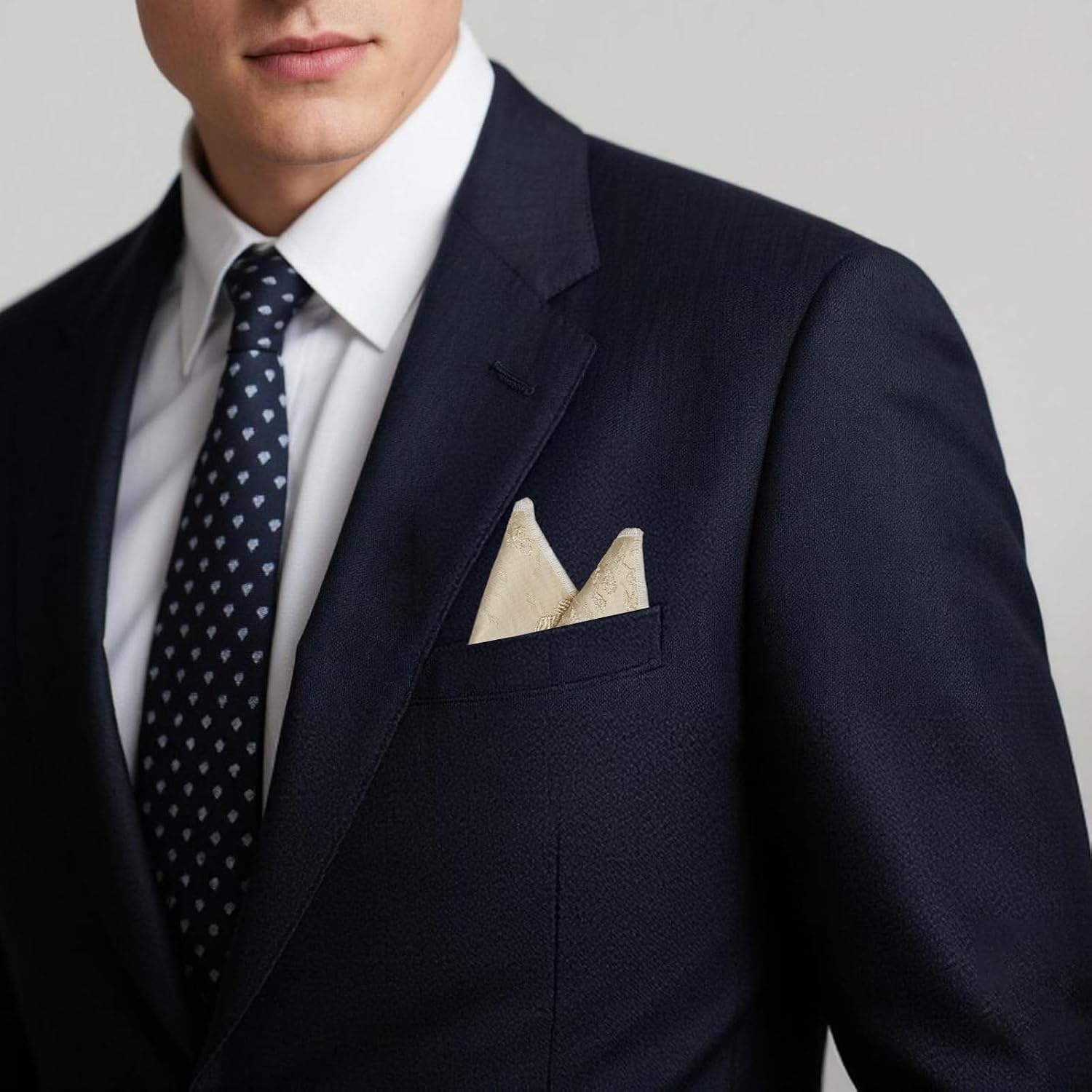 Mens Handkerchiefs, 9" Patterned Pocket Squares for Men with Holder for Festivals Events Business Wedding Party