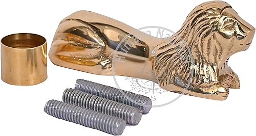 Humaira Nautical Bastón de latón con mango de león, elegante estilo vintage y único, decorativo, para caballero, bastones, color dorado