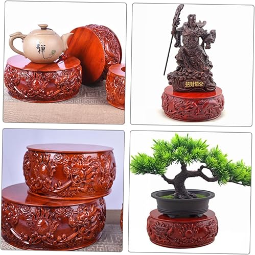 Miniatura 7 de DOITOOL Base de madera para jarrón, base de madera, soporte de madera para manualidades, base de tetera, base de florero, elevadores de madera para