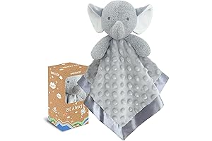 Grey Elephant 15" Stuffed Animal Security Blanket for Baby