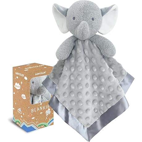 Grey Elephant 15" Stuffed Animal Security Blanket for Baby