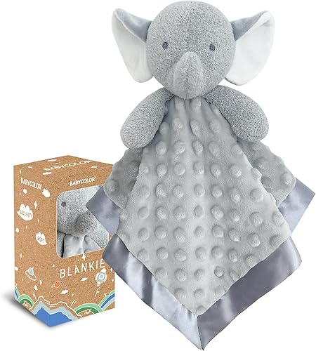 Manta de seguridad de elefante para niños y niñas, 15 pulgadas, suave, unisex, diseño de elefante gris