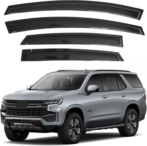 Miniatura 29 de IG - Visera para ventana de automóvil, protector contra la lluvia, el sol y el viento, con cinta adhesiva, deflector extraduradero para ventana