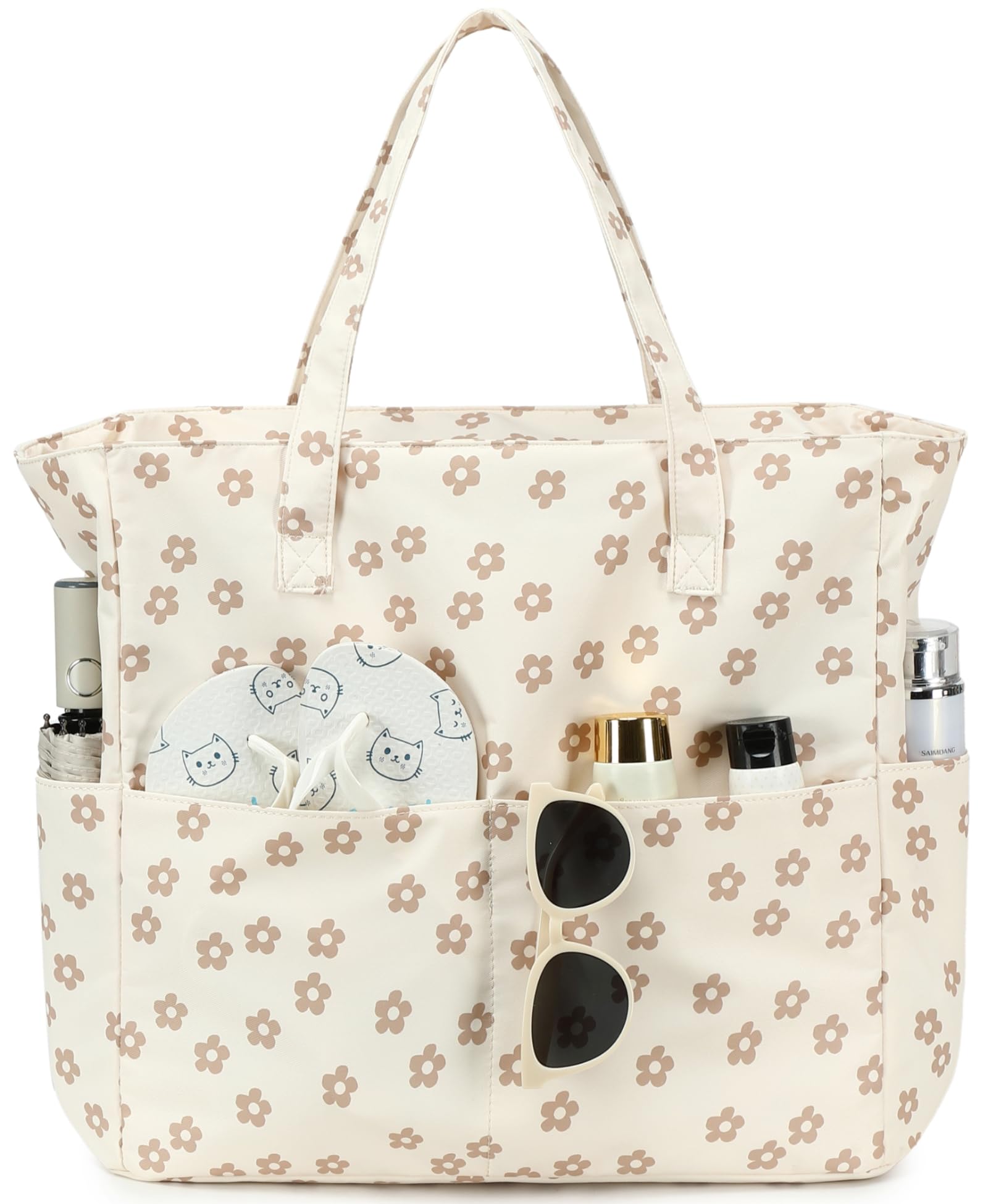 Bluboon Beach Bags for Women, Large Waterproof Tote Bag With Wet Compartment for Pool Weekender Travel Gym