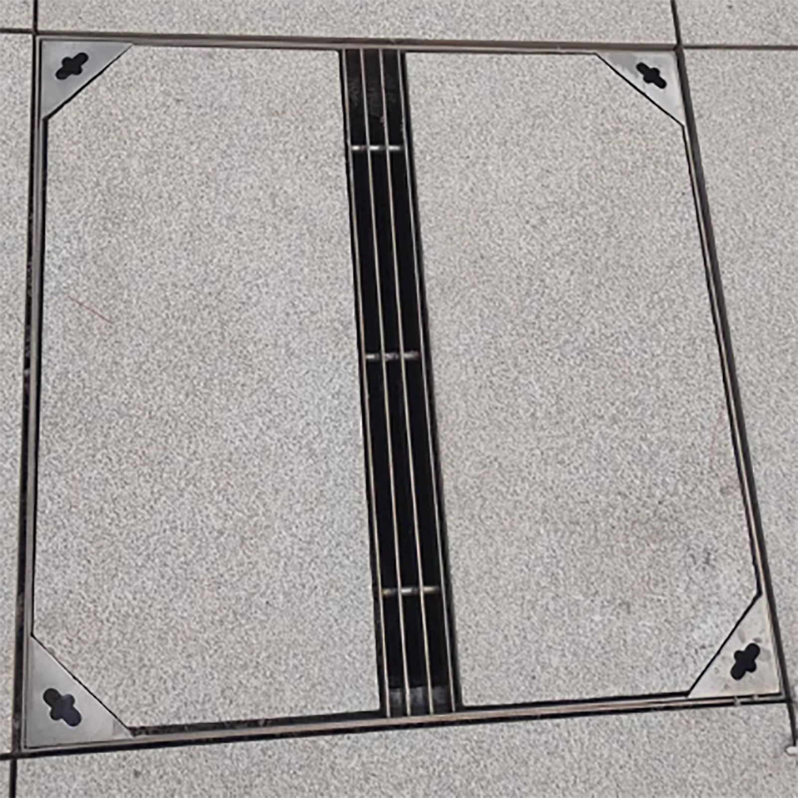 ZIMGOD Trench Drain Square Well Cover w/Drain Outlet, Removable Rainwater Grating for Sewer & Driveway, Drainage Channel Kit 304 Stainless Steel, Customizable(60x60x5cm (23.6x23.6x2in))