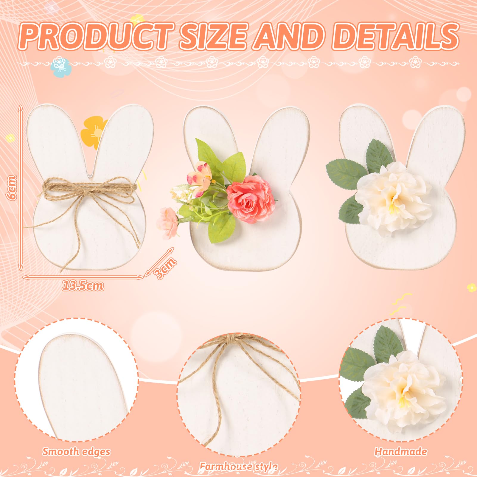 Osterdeko Holz Hase, Osterhasen Deko Holzdeko zum Hinstellen, Osterdeko Modern Holz Deko Hase, Osterdeko Tisch Aufsteller für Ostern, Frühlings Deko Holz Figuren Hase für Zuhause Büro Deko (3 PCS)