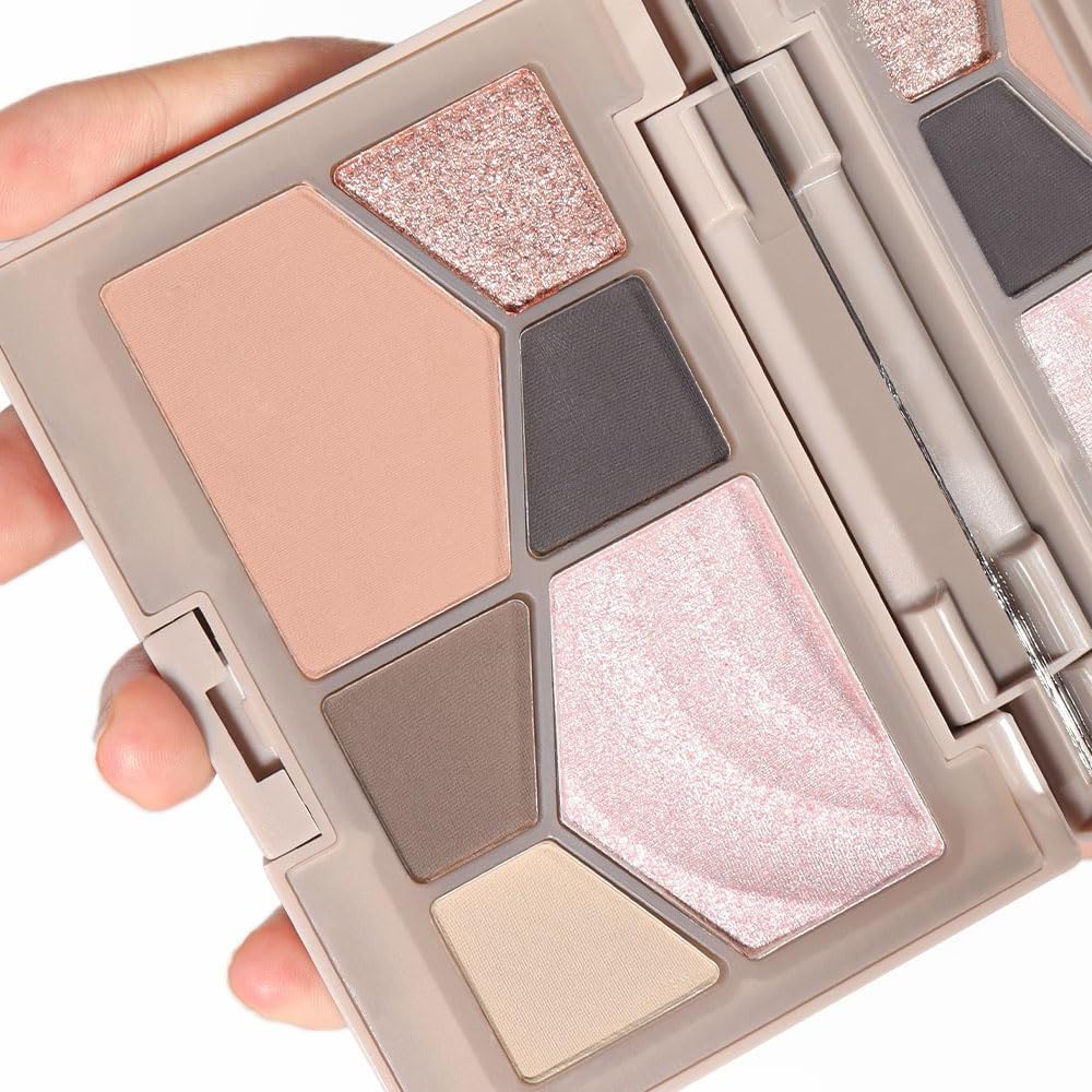 Sponsored Ad – Eyeshadow Palette, Glitter Eye shadow Makeup 6 Colors, Pink Nude Eyeshadow, Shiny Sparkle Shimmer Glitter blue Eyeshadow, Waterproof Palette, Six-Shade Highlight and Contour Palette Make Up