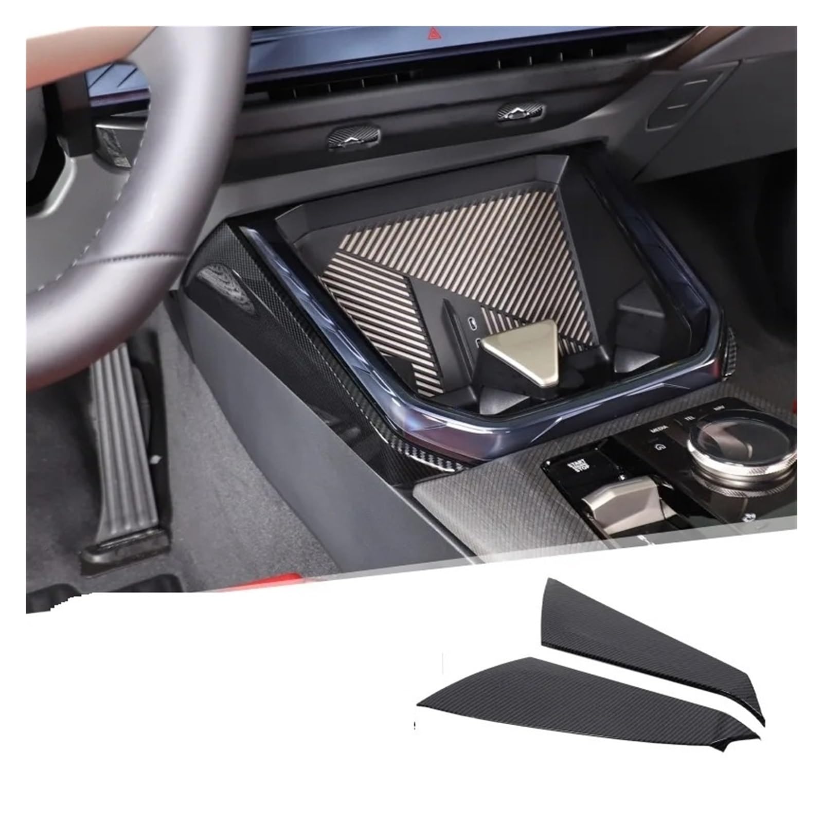 Auto Innenraum Für X3 G45 Konsole Gangschaltung Seitenverkleidung Abdeckung | ABS Carbon Fiber Car Center Console Gear Shift Side Panel Cover Trim Strips Innenzubehör