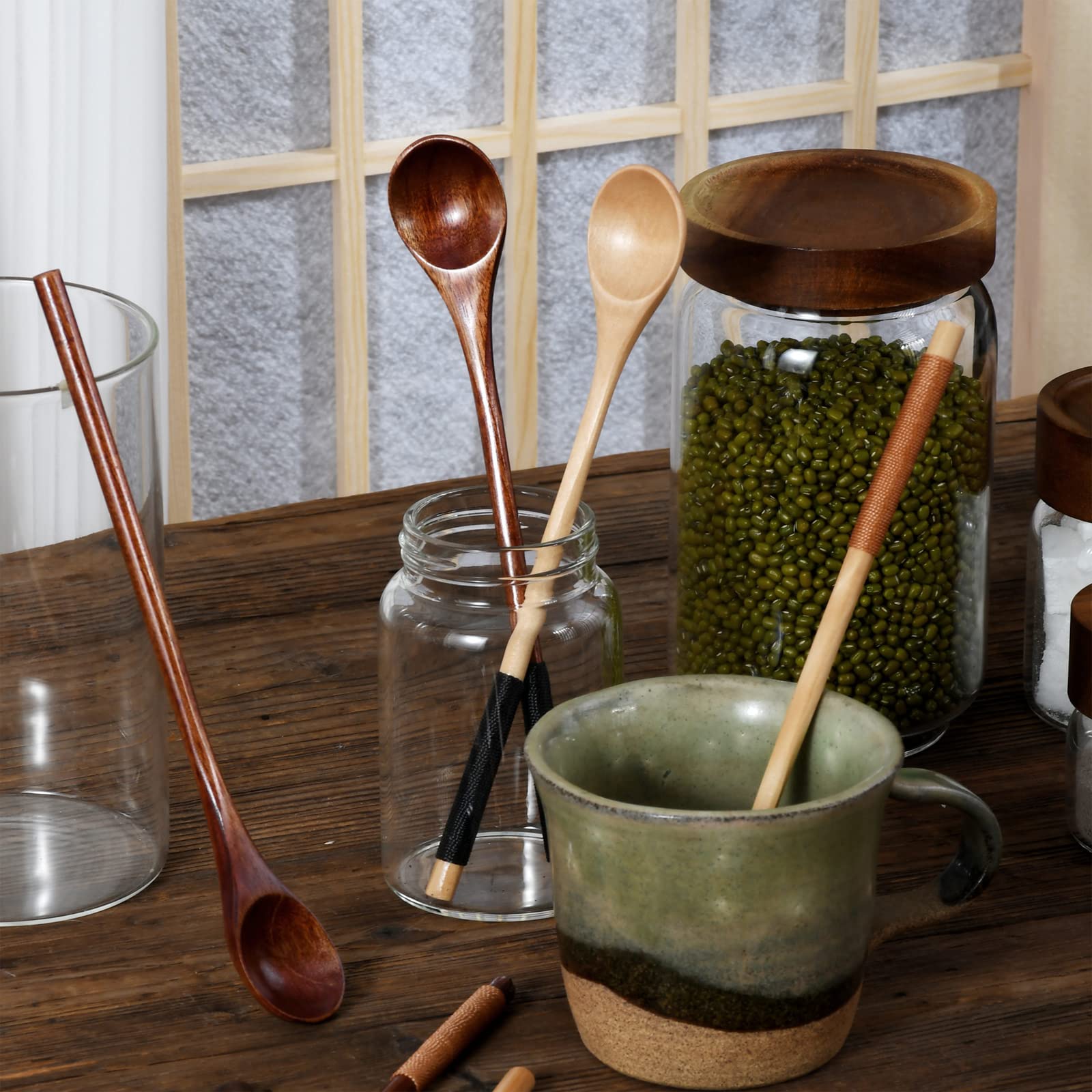 Lot De 6 Cuillères En Bois - 3 Tailles Différentes (25,5cm, 30cm, 35,5cm) | Pour Cuisine, Pâtisserie - Naturel