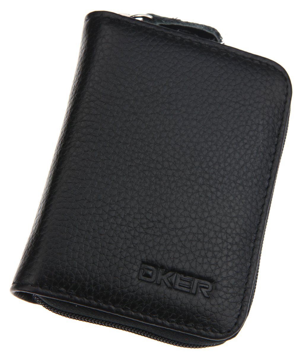 Genuine Leather Mini Credit Card & Coin Wallet with Zipper for Men and Women