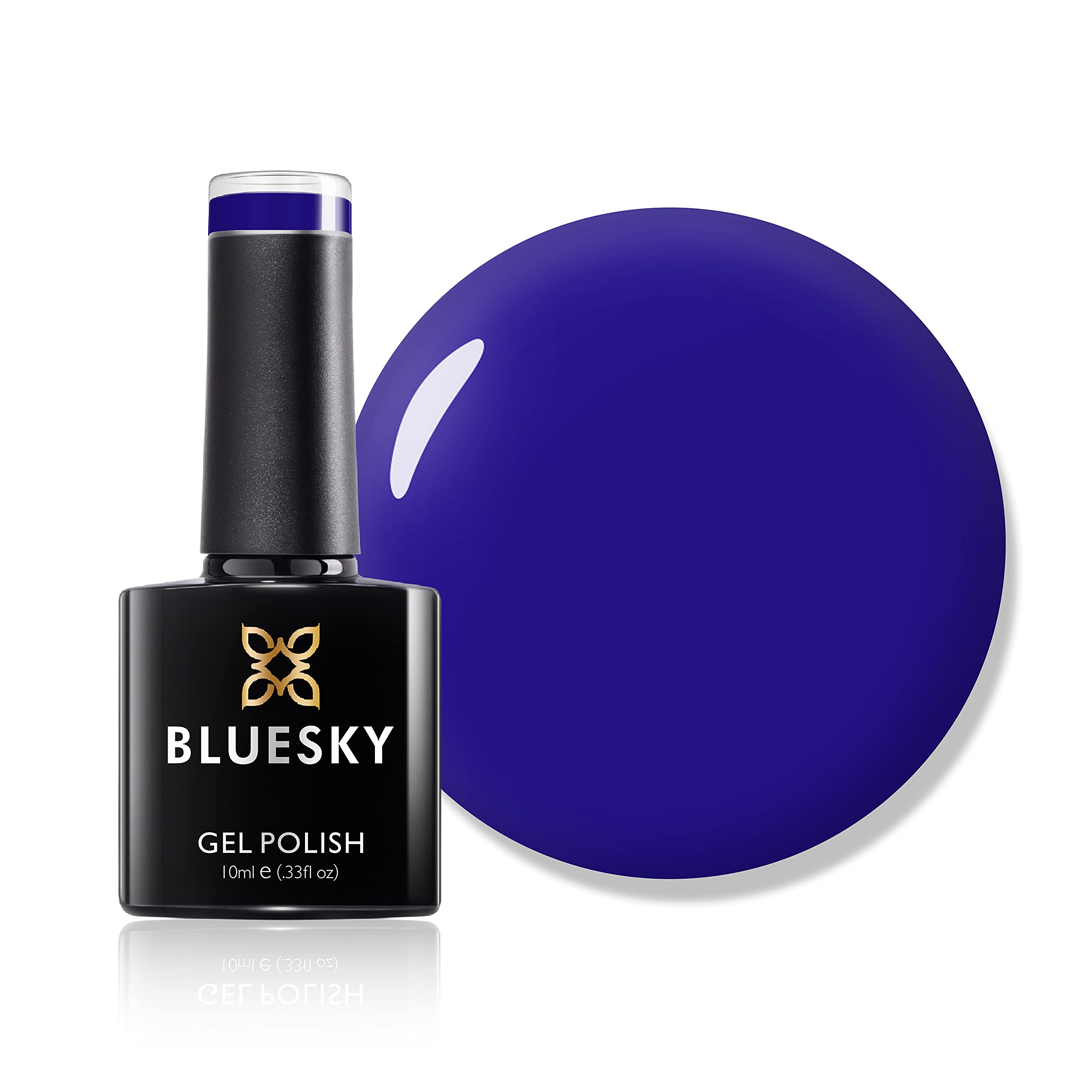 Bluesky Gel Nail Polish, Midnight Neon24, 10 ml Admiral, Blue, Bright, Neon, Long Lasting, Chip Resistant, 10 ml (Requires Drying Under UV LED Lamp)