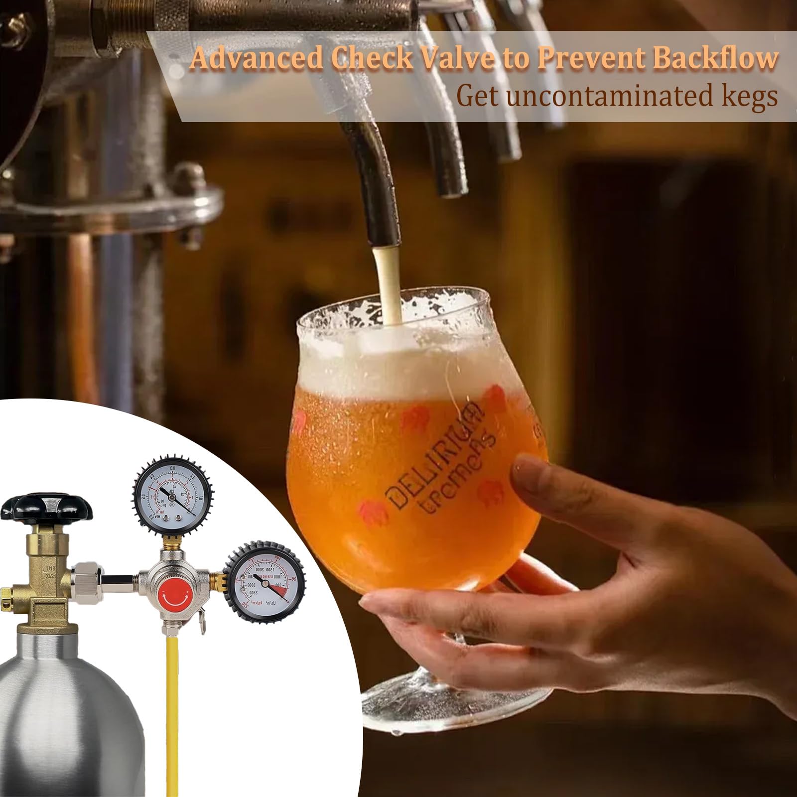 Riduttore Di Pressione CO2 Per Birra - Doppio Manometro, Professionale, Riutilizzabile - Foto 8