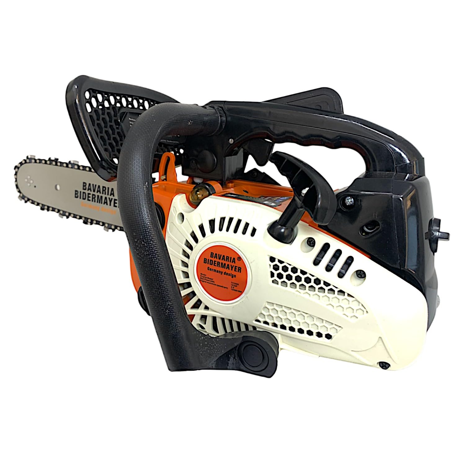 Motosega a Scoppio 25.4CC con Motore 2 Tempi da Potatura Giardinaggio con Barra da 30cm Potenza 0.9KW 12500 Giri/min Avviamento Easy-Start Sistema Antivibrazioni Kit Montaggio incluso