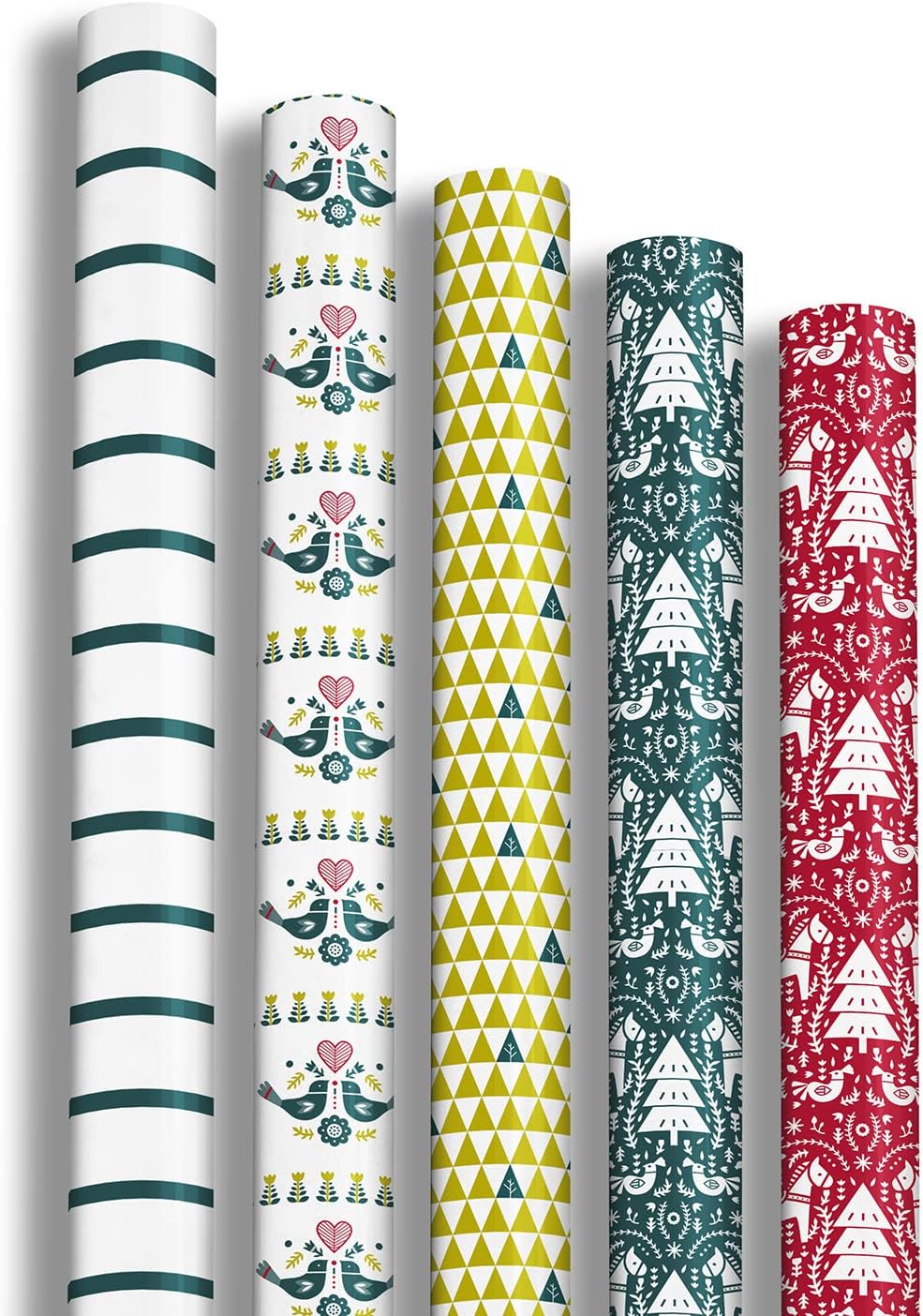 Rouleau Papier Cadeau Clairefontaine 2m X 70cm - Blanc Premium 80g, Motif Aléatoire