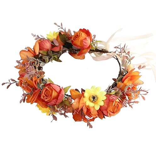 Miniatura 4 de Corona floral guirnalda de flores diadema diadema corona floral diadema halo boho fiesta baile boda fotos dorado