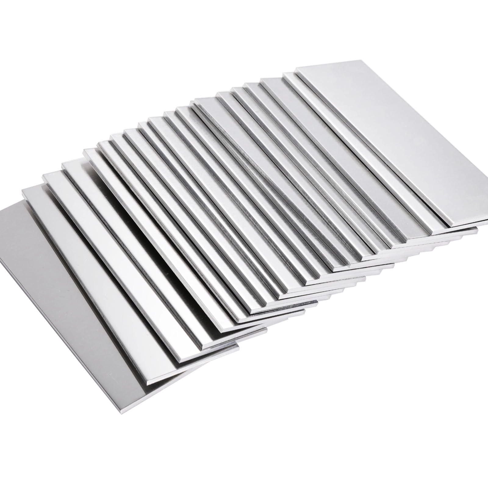 20 Stk Aluminiumplatten, 5,9 Zoll x 2 Zoll x 0,125 Zoll, präzise geschnittene Platten für Schweißen, Schneiden und DIY-Projekte, mit polierter Oberfläche für Bau- und Automobilanwendungen