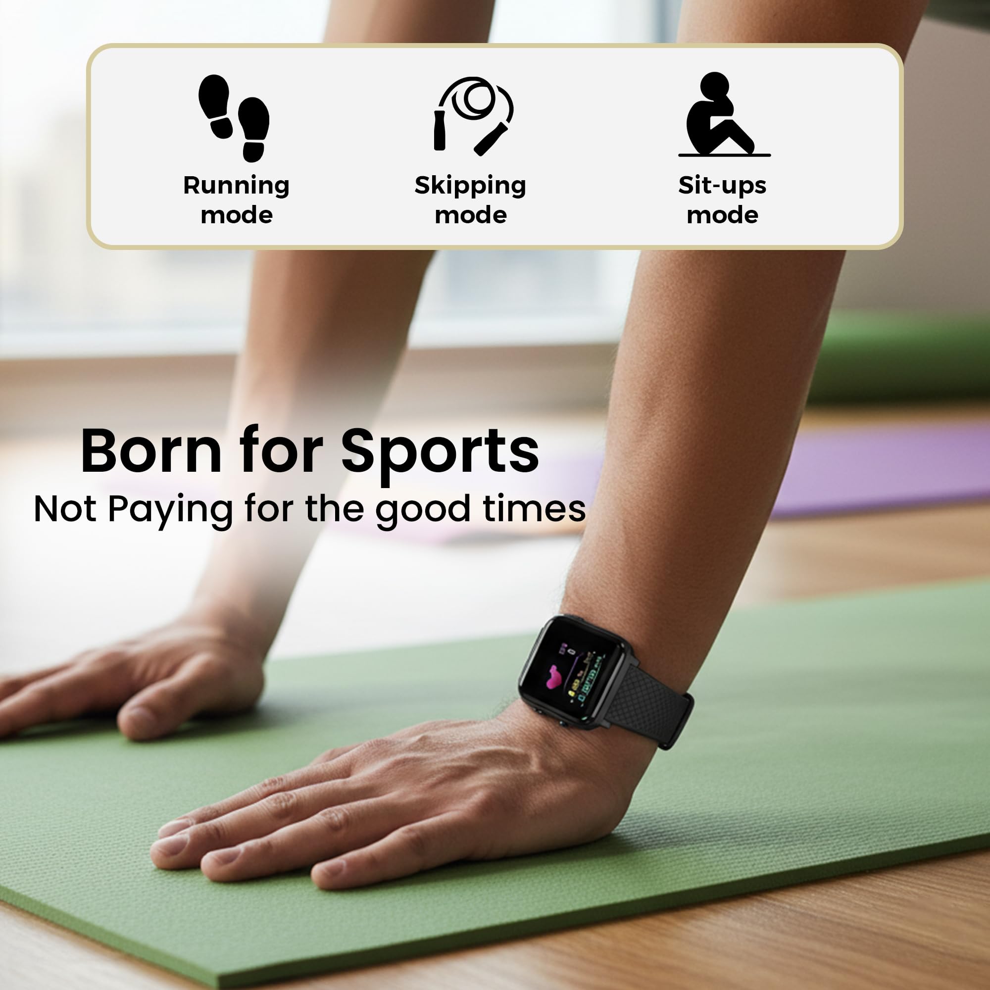 Bouncefit M I D116 Fitness Band Smart Watch for Men, Women, Boys, Girls, Kids – Single Touch Interface, Water Resistant, Workout Modes, Quick Charge Sports Smartwatch – Black I — Amazon image 8
