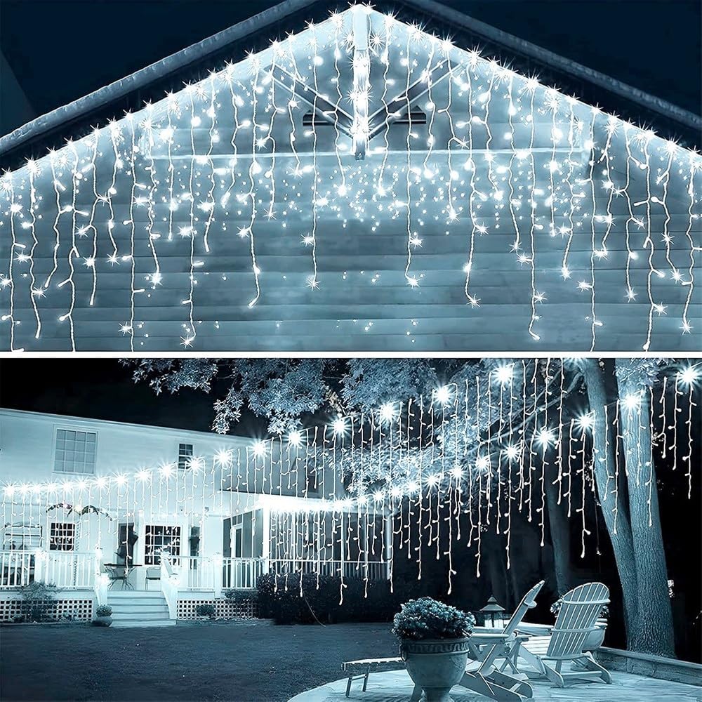 Vilde Rideau Lumineux LED 500 LED avec télécommande | Guirlande lumineuse décorative pour fenêtre, blanc chaud/blanc froid