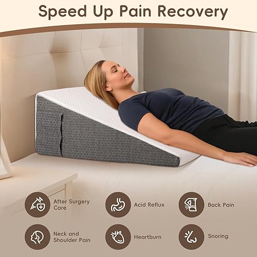 Miniatura 2 de Almohada de cuña para la apnea del sueño, juego de almohada de cuña para después de la cirugía, dormir, alivio del reflujo ácido Gerd, almohada