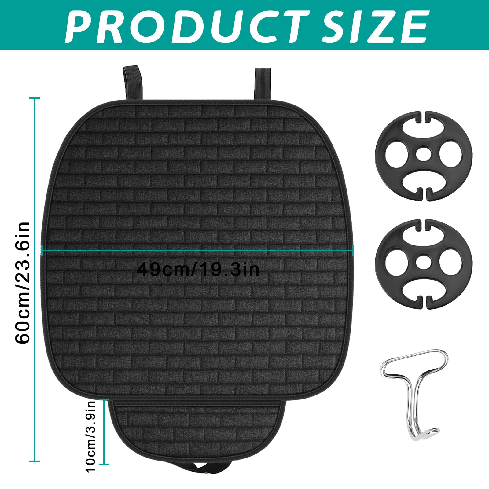 HChengkikz Car Seat Covers,Breathable And Waterproof Leather Seat Covers For Cars,Universal Anti-Slip Driver Seat Cover With Backrest For SUV Pick-up Truck Sedan(Style1,2 PCS Front Seat,Black+Red