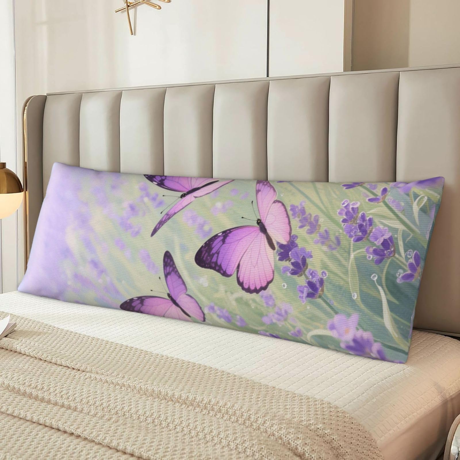 Butterfly Body Pillow Cover with Hidden Zipper 54"X20",Ultra Soft Microfiber Long Pillow Case Decorative Bedding Pillowcase Cushion Cover Cases for Bedroom Couch Sofa,Home Gifts