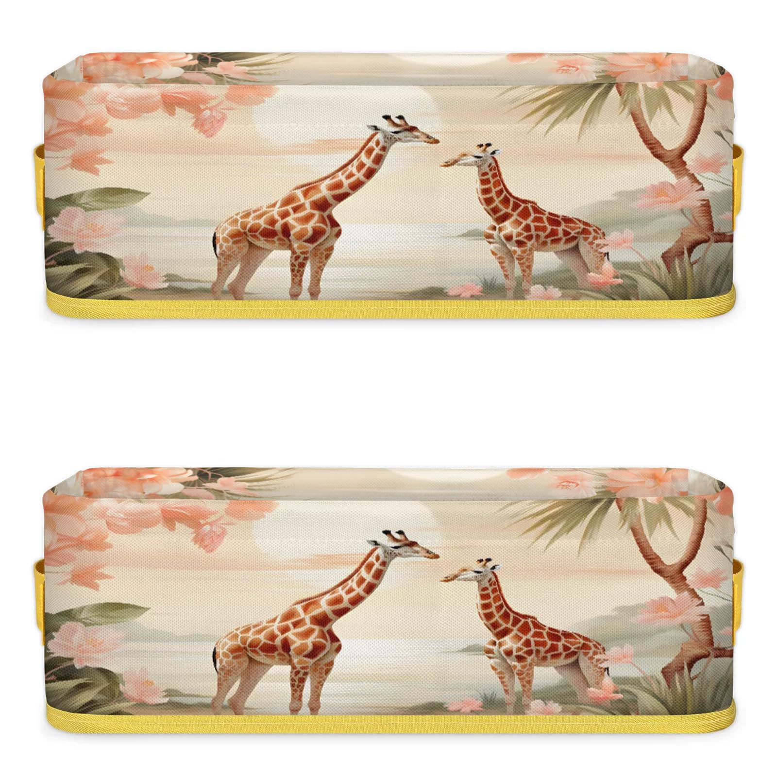 Bathroom Storage Basket Waterproof Foldable Storage Bins with Handles Decorative Toilet Paper Storage Basket for Organizing for House Bathroom Toiletries Set of 2