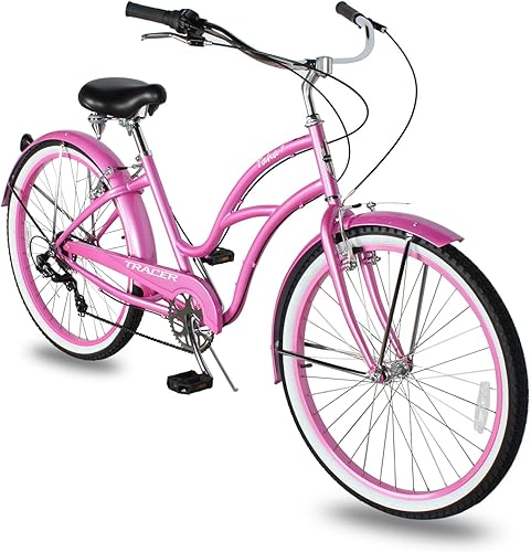 Tracer TAHA - Bicicleta de playa de 26 pulgadas para hombre, ruedas de 26 pulgadas, marco de acero Hi-Ten, bicicleta híbrida