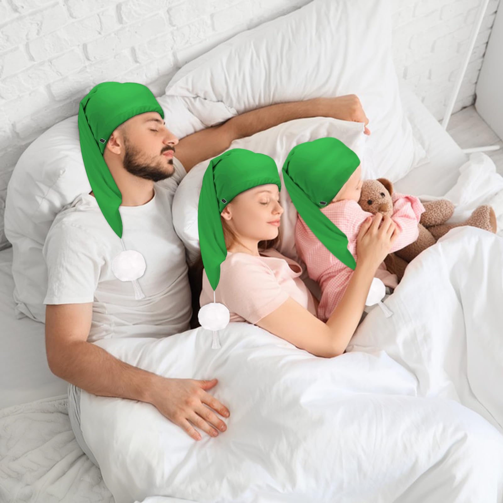 Gorro de Dormir Hombre Mujer con Pompón, Gorro de Enano para Fiestas Temáticas, Carnaval, Navidad