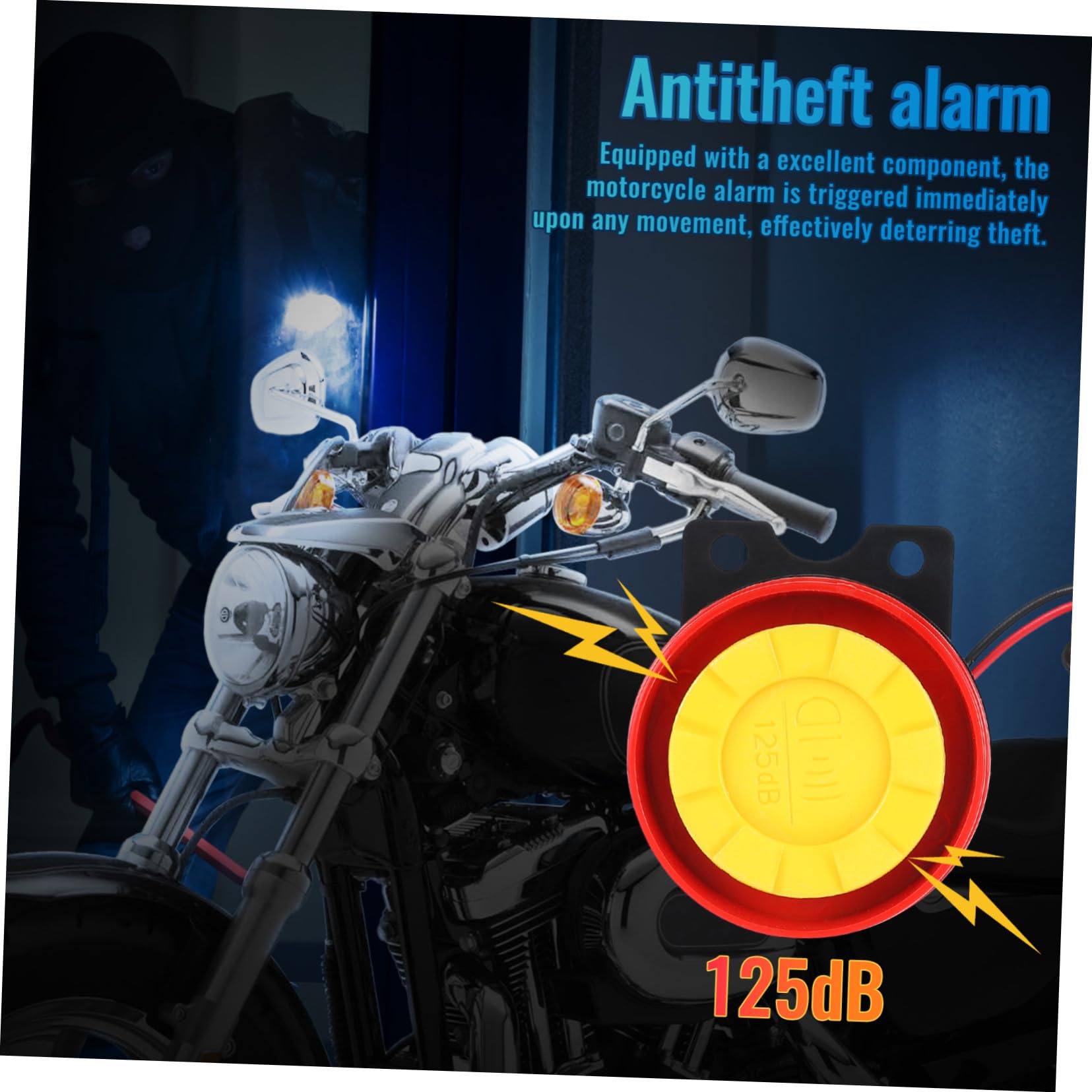 Allarme Antifurto Moto 315mhz in Abs, Set con Telecomando | Avvio Remoto, Localizzazione Veicolo, Batteria Inclusa, Nero, per Scooter e Motocicli